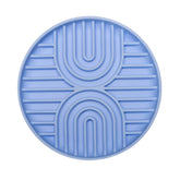 Blue Double Rainbow Slow Feeder Enrichment Bowl for dogs to promote slow feeding.
